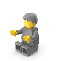Lego Minifigure Male Sitting Middle PNG & PSD Images