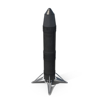 Advanced Orbital Rocket Black Standing Pose PNG & PSD Images