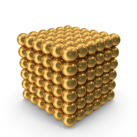 Magnetic Balls With Cube Icon Gold PNG & PSD Images