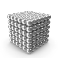 Magnetic Balls With Cube Icon Silver PNG & PSD Images