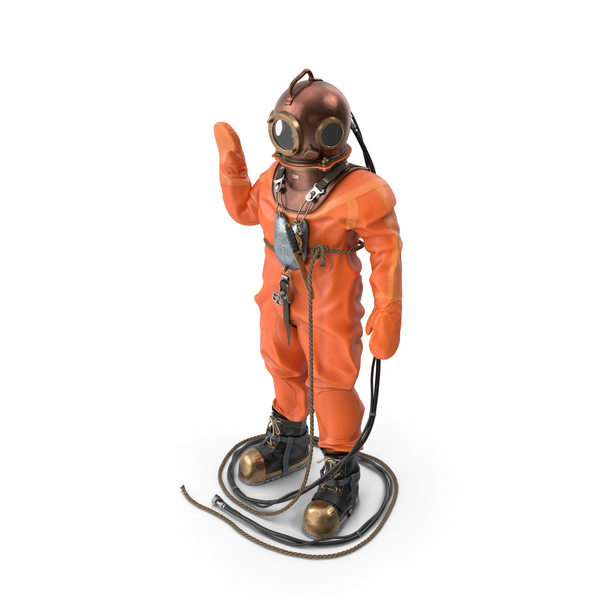 Vintage Deep Sea Diver Suit New Welcoming Pose PNG & PSD Images
