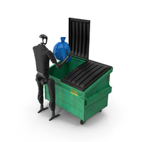 Unitree H1 Humanoid Robot Tosses Trash Into Dumpster PNG & PSD Images