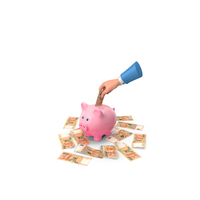 100 Singapore Dollar Save Hand Hold Pink Piggy Bank PNG & PSD Images