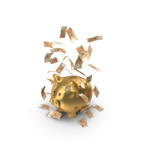 Golden Piggy Bank Save 100 Singapore Dollar Falling PNG & PSD Images