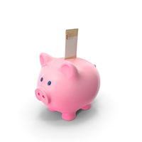 Pink Piggy Bank Save 100 Singapore Dollar Note PNG & PSD Images