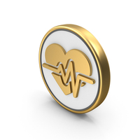 Heart Beat Medical Coin PNG & PSD Images