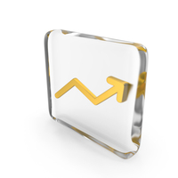 Arrow Up Growth Market Glass Cube PNG & PSD Images