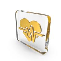 Heart Beat Medical Glass Cube PNG & PSD Images
