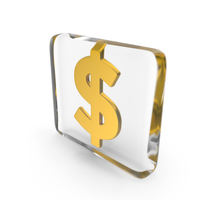 Money Dollar Glass Cube PNG & PSD Images