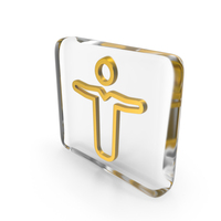 Open Hand Man User Glass Cube PNG & PSD Images
