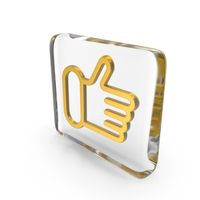 Thumbs Up Like Glass Cube PNG & PSD Images