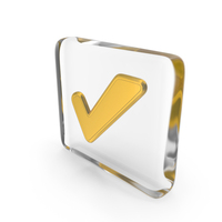 Tick Correct Accept Glass Cube PNG & PSD Images