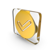 Tick Mark Accept Check Glass Cube PNG & PSD Images