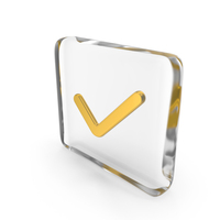 Tick Mark Accept Glass Cube PNG & PSD Images