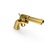 Colt 1873 Single Action Army 4 3/4 Barrel With Cartridges Gold PNG & PSD Images