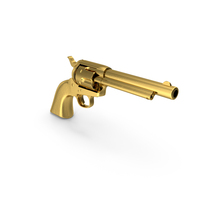 Colt 1873 Single Action Army 5 1/2 Barrel With Cartridges Gold PNG & PSD Images