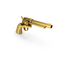 Colt 1873 Single Action Army 5 1/2 Barrel With Cartridges Gold PNG & PSD Images