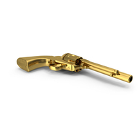 Colt 1873 Single Action Army 5 1/2 Barrel With Cartridges Gold PNG & PSD Images