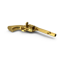 Colt 1873 Single Action Army 5 1/2 Barrel With Cartridges Gold PNG & PSD Images