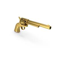 Colt 1873 Single Action Army 7 1/2 Barrel With Cartridges Gold PNG & PSD Images