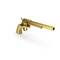 Colt 1873 Single Action Army 7 1/2 Barrel With Cartridges Gold PNG & PSD Images