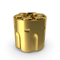 Colt Cylinder Single Action Army With Cartridges Gold PNG & PSD Images