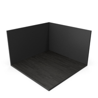 Black Modern 2 Walls Room With Black Wood Floor PNG & PSD Images