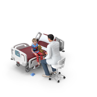 Boy On Hospital Bed With Doctor PNG & PSD Images