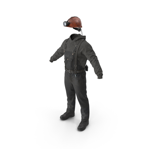 Dirty Miners Suit With Helmet And Headlamp PNG & PSD Images
