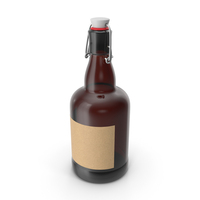Swing Top Glass Bottle with Blank Label PNG & PSD Images