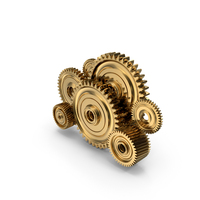Gold Gears In Motion PNG & PSD Images
