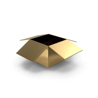 Gold Open Cardboard Box PNG & PSD Images