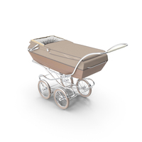 Antique Child Sleeping Pram Open Canopy PNG & PSD Images