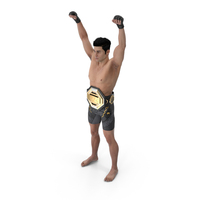 MMA Fighter with UFC Championship Belt Fur PNG & PSD Images
