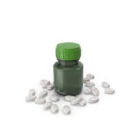 Medicine Bottle And Pills PNG & PSD Images