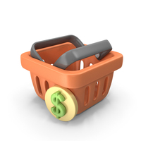 Dollar Money Basket Icon PNG & PSD Images