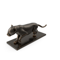 Black Panther Statue on Pedestal PNG & PSD Images