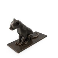 Bronze Sitting Panther Statue PNG & PSD Images