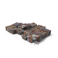 Scattered Metal Hut Cluster PNG & PSD Images