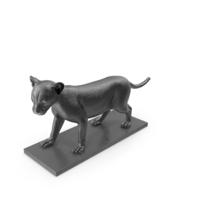 Silver Bronze Lion Cub Sculpture PNG & PSD Images