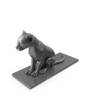 Silver Statue Of Panther On Stand PNG & PSD Images