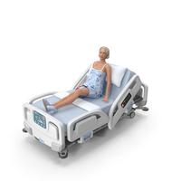 Woman on Smart Hospital Bed PNG & PSD Images