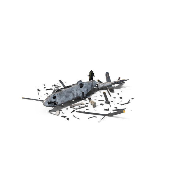 Вomb Disposal Expert Examines Wreckage Plane PNG & PSD Images