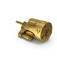 Wesson Cylinder With Cartridges Gold PNG & PSD Images
