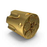 Smith & Wesson Cylinder With Cartridges Gold PNG & PSD Images