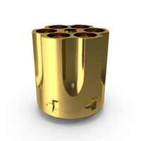 Smith & Wesson Cylinder With Cartridges Gold PNG & PSD Images