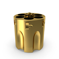 Smith & Wesson Cylinder Without Cartridges Gold PNG & PSD Images
