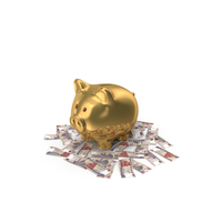 Circular Arranged  200 Pounds Egypt Gold Piggy Bank Few PNG & PSD Images