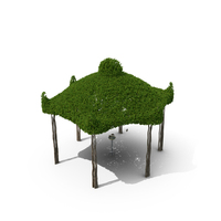 Birds Drink From A Birdbath In A Garden Gazebo PNG & PSD Images