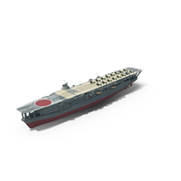 Japanese Aircraft Carrier Kaga With A6M Zero Light Deck Fighters PNG & PSD Images